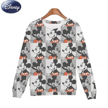 Disney Sieviešu Ikdienas Džemperi Krekli un Krekli Mickey Mouse Rudenī, Pavasarī Harajuku garām Piedurknēm pelēkā vārna Drēbes